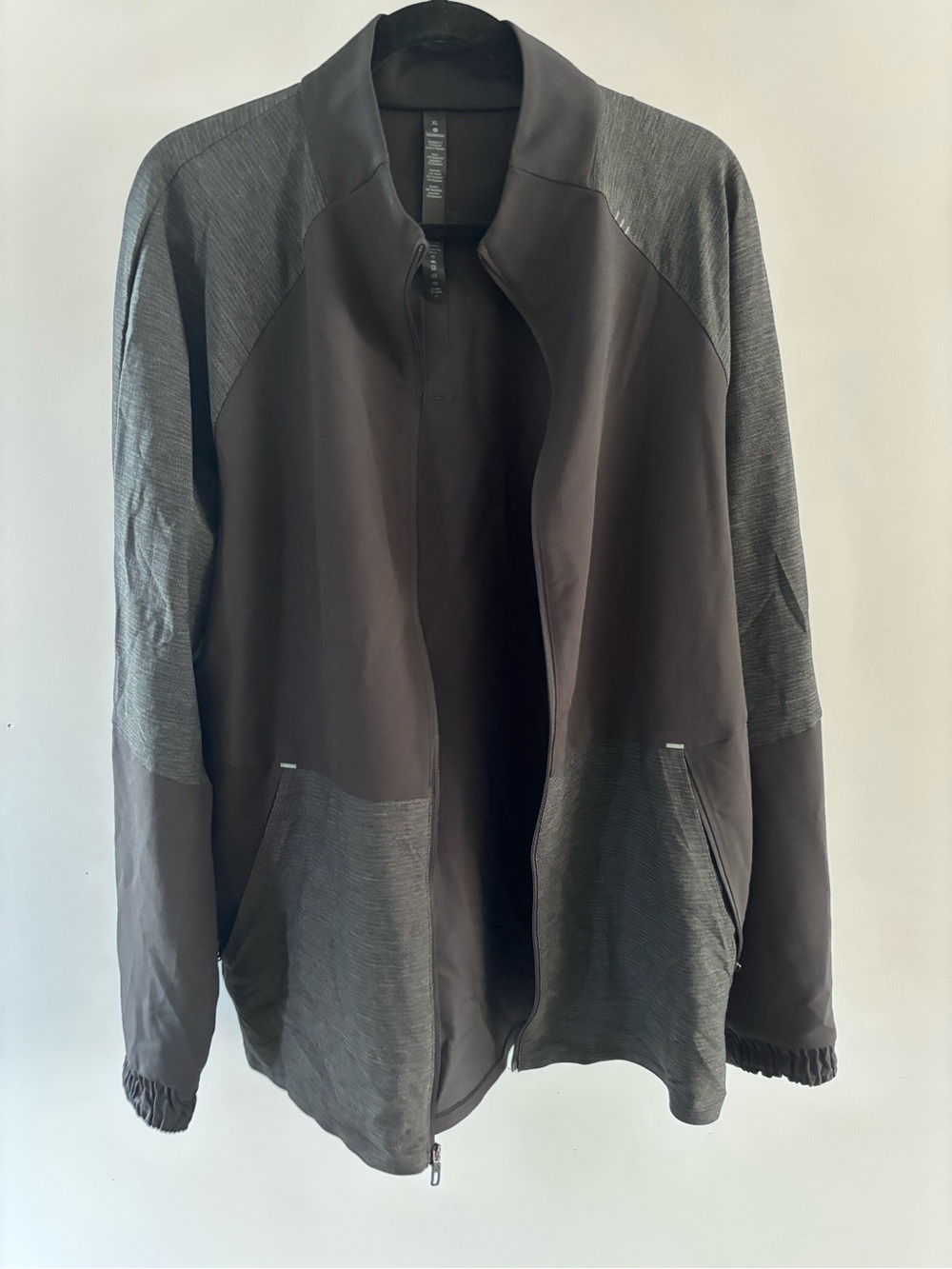 lululemon athletica license to train track Jacket in Black and charcoal
